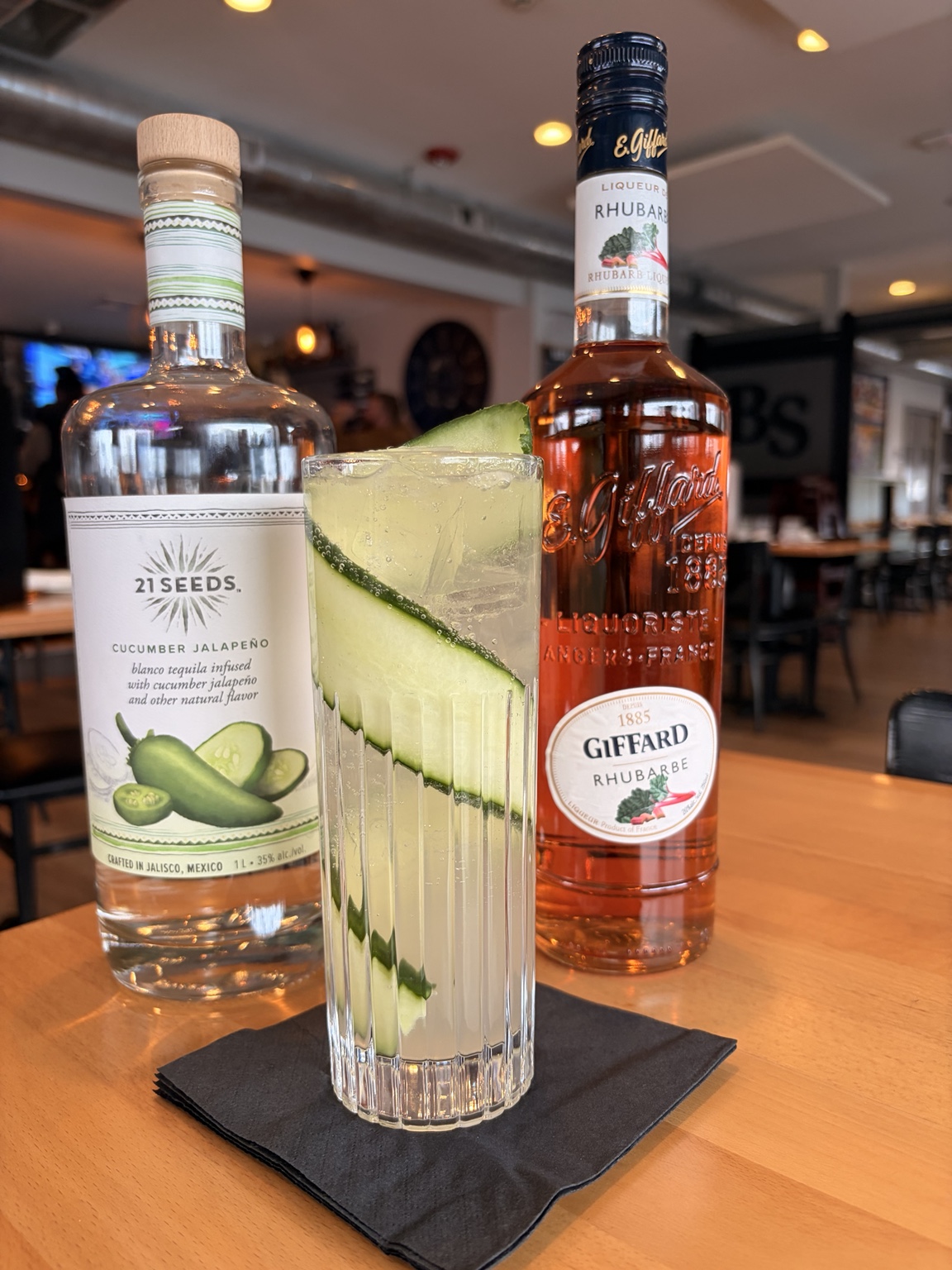 Black Salt cucumber rhubarb cocktail