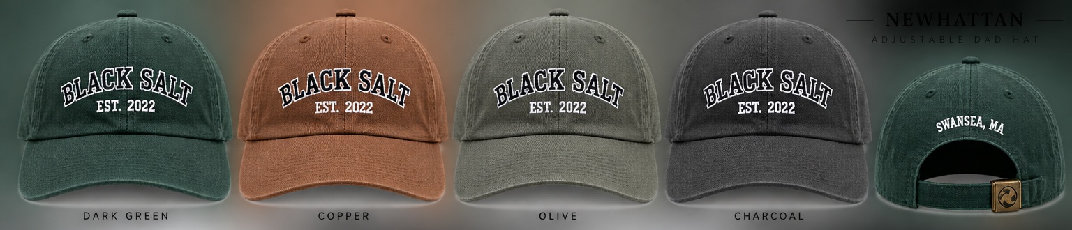 Newhattan Black Salt adjustable hat collection in four colors